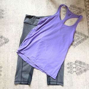 Z by Zella athletic bundle! Purple tank and grey capri leggings size small